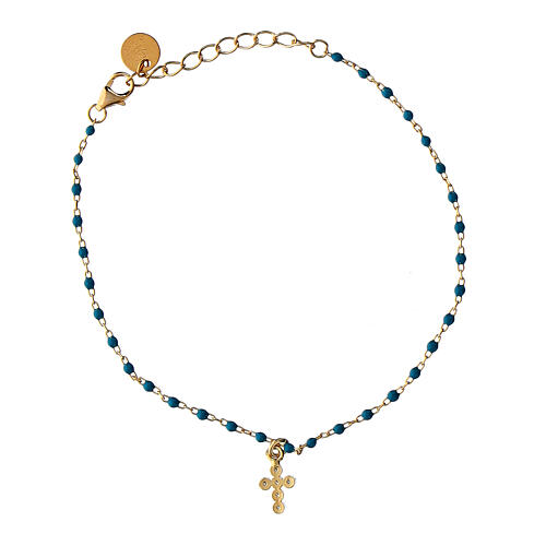 Agios bracelet of gold plated 925 silver with turquoise enamel beads 2