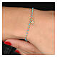 Pulsera Agios dorado microesmaltes turquesas cruz zircones blancos s2