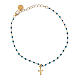 Bracelet Agios doré grains émail turquoise croix zircons blancs s3