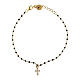 Agios cross bracelet black micro enamels zircon 925 silver s1