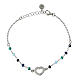 Agios bracelet, blue beads and burnished heart, 925 silver s2