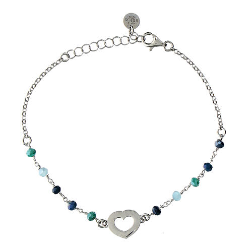 Bracelet grains bleus argent 925 rhodié Agios 2