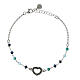 Bracciale multiceleste Agios rodiato con cuore brunito arg 925 s1