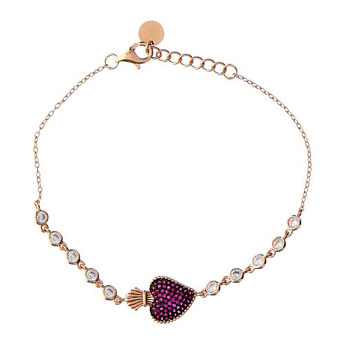 Sacrum Cor bracelet by Agios, rosé 925 silver and purple rhinestones 1