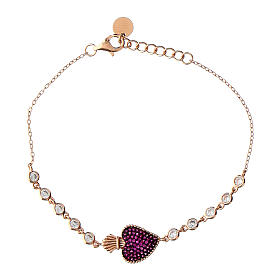 Bracelet Sacrum Cor Benedictus argent 925 rosé bruni zircons