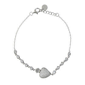 Pulsera Agios sacrum cor rodiado plata 925 zircones blancos