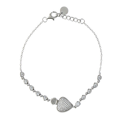 Bracelet Sacrum Cor Agios argent 925 rhodié zircons 1