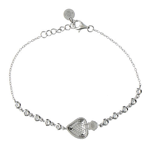 Bracelet Sacrum Cor Agios argent 925 rhodié zircons 3