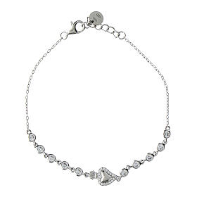 Bracciale Benedictus sacrum cor argento rodiato zirconi bianchi