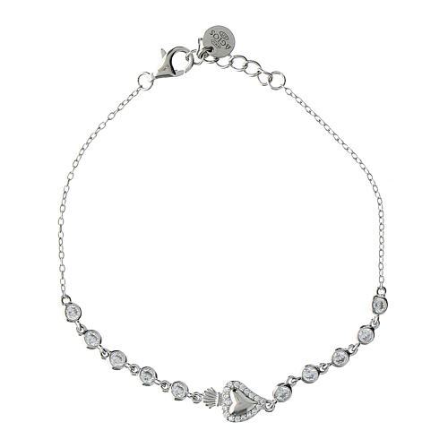 Bracciale Agios sacrum cor argento rodiato zirconi bianchi 1