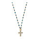 Collana microsmalti turchesi Agios zirconi argento 925 dorato s1