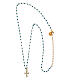 Gold-plated cross necklace turquoise micro-enamels Agios zircons s3