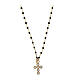 Agios necklace with black enamel beads, gold plated 925 silver s1