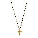 Agios necklace with black enamel beads, gold plated 925 silver s2