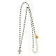 Collana oro Agios croce zirconi microsmalti neri argento 925 s4