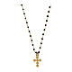 Agios gold necklace cross with black micro-enamel zircons s2