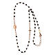 Collier ras de cou Agios rosé avec grains noirs argent 925 s3