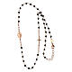 Girocollo rose' con pietre nere Agios argento 925 s4