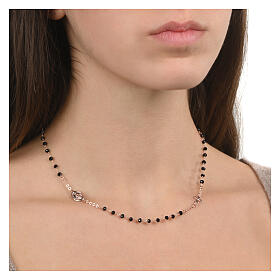 Rose choker necklace with black Agios stones