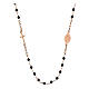 Rose choker necklace with black Agios stones s3