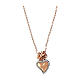 Necklace Sacred Heart rose white zircons Agios 925 silver s1