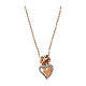 Necklace Sacred Heart rose white zircons Agios 925 silver s1