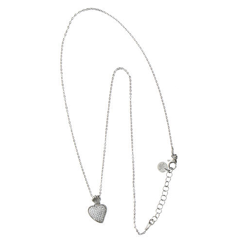 Kette von Agios, Sacrum Cor, 925er Silber, rhodiniert, weiße Zirkone 5