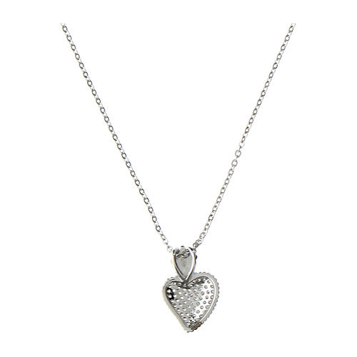 Collana sacrum cor rodiato zirconi bianchi Benedictus arg 925 3