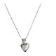 Rhodium-plated sacred heart necklace Agios white zircons 925 silver s2