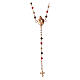 Agios rosary with Sacred Heart of rosé 925 silver, red and brown beads s2