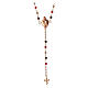 Agios rosary with Sacred Heart of rosé 925 silver, red and brown beads s3