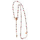 Agios rosary with Sacred Heart of rosé 925 silver, red and brown beads s5