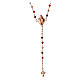 Rosary necklace sacred heart rose multi-orange Agios 925 silver s1
