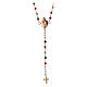 Rosary necklace sacred heart rose multi-orange Agios 925 silver s2