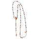 Rosary necklace sacred heart rose multi-orange Agios 925 silver s3