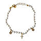 Armband von Agios, Kreuz-Anhänger, 925er Silber, vergoldet, weiße Perlen s1