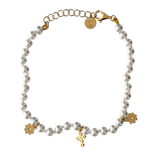 Pulsera piedras blancas Benedictus plata 925 oro 3
