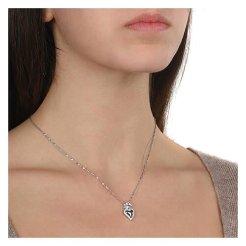 Agios necklace with Sacred Heart, 925 silver 2