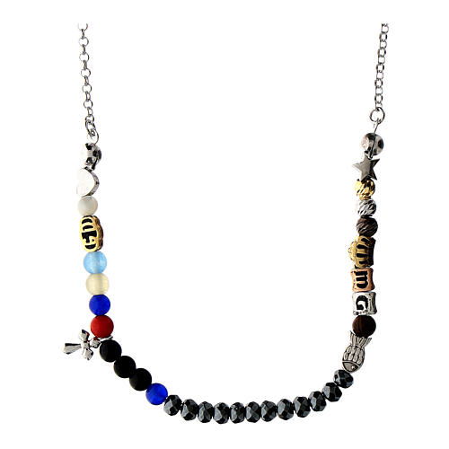 Kette von Agios, 925er Silber, verschiedenfarbige Schmucksteine 3