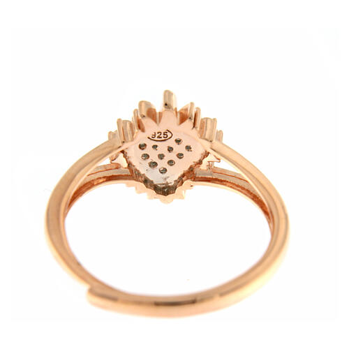 Ring von Agios, Flammendes Herz, 925er Silber, Rosé-Finish, weiße Zirkone 5