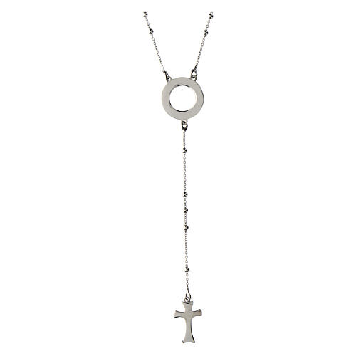 Agios 925 silver cross rosary necklace 3