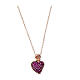 Sacred Heart necklace by Agios, rosé 925 silver and rubis rhinestones s1