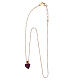 Sacred Heart necklace by Agios, rosé 925 silver and rubis rhinestones s5