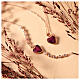 Sacred Heart necklace by Agios, rosé 925 silver and rubis rhinestones s7