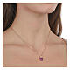 Sacred Heart pendant necklace Agios rose ruby ​​zircons s2