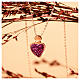 Sacred Heart pendant necklace Agios rose ruby ​​zircons s6