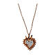 Agios necklace with Sacred Heart, white rhinestones and rosé 925 silver s1