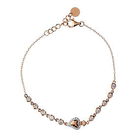 Pulsera Sagrado Corazón plata 925 placado rosado Agios