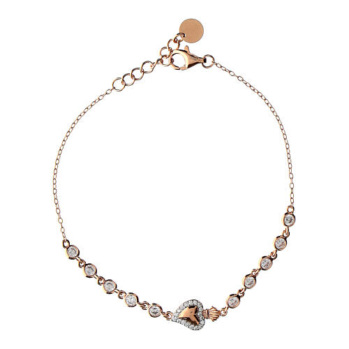 Bracciale Sacro Cuore argento 925 placcato rosé Agios 1