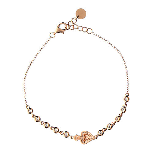 Bracciale Sacro Cuore argento 925 placcato rosé Agios 3